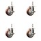 Service Caster 4 Inch 316SS Maroon Polyurethane Swivel 12mm Threaded Stem Caster Set Brake SS316TS20S414-PPUB-MRN-TLB-M1215-4 - alternate 1
